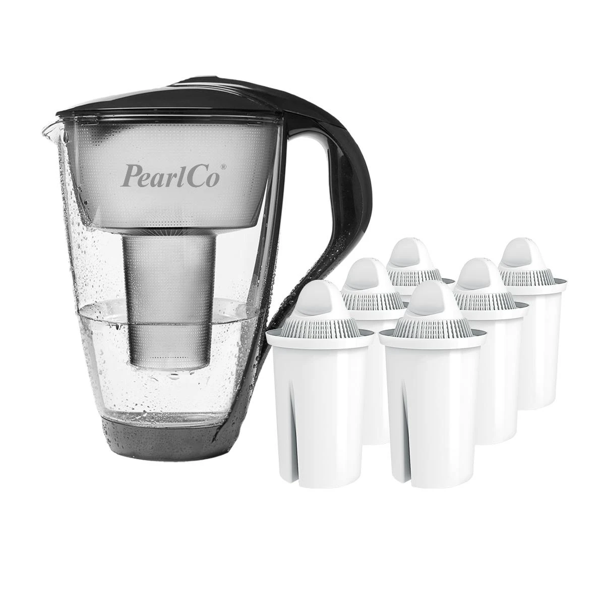 Glas-Wasserfilter Schwarz Inkl. 3 Universal Filterkartuschen 9 Glas-Wasserfilter Schwarz Inkl. 3 Universal Filterkartuschen – Bild 7