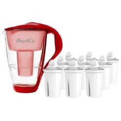 Glas-Wasserfilter Rot Inkl. 12 Protect+ Filterkartuschen -Berühmter Kaffeemaschinen Geschäft 70fddfad 4f53 431a 9935 48fb34d07a0f 2