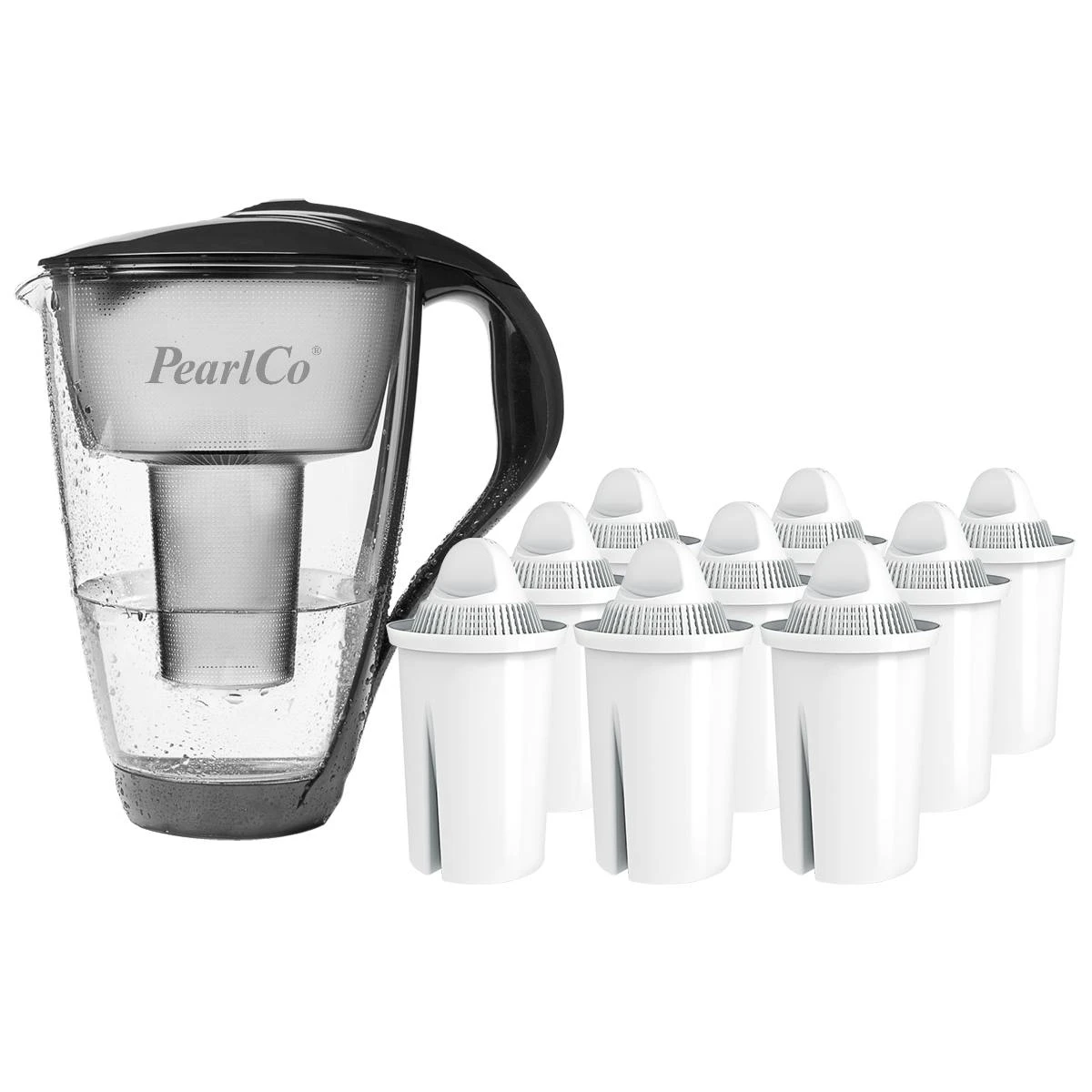 Glas-Wasserfilter Schwarz Inkl. 3 Universal Filterkartuschen 8 Glas-Wasserfilter Schwarz Inkl. 3 Universal Filterkartuschen – Bild 6