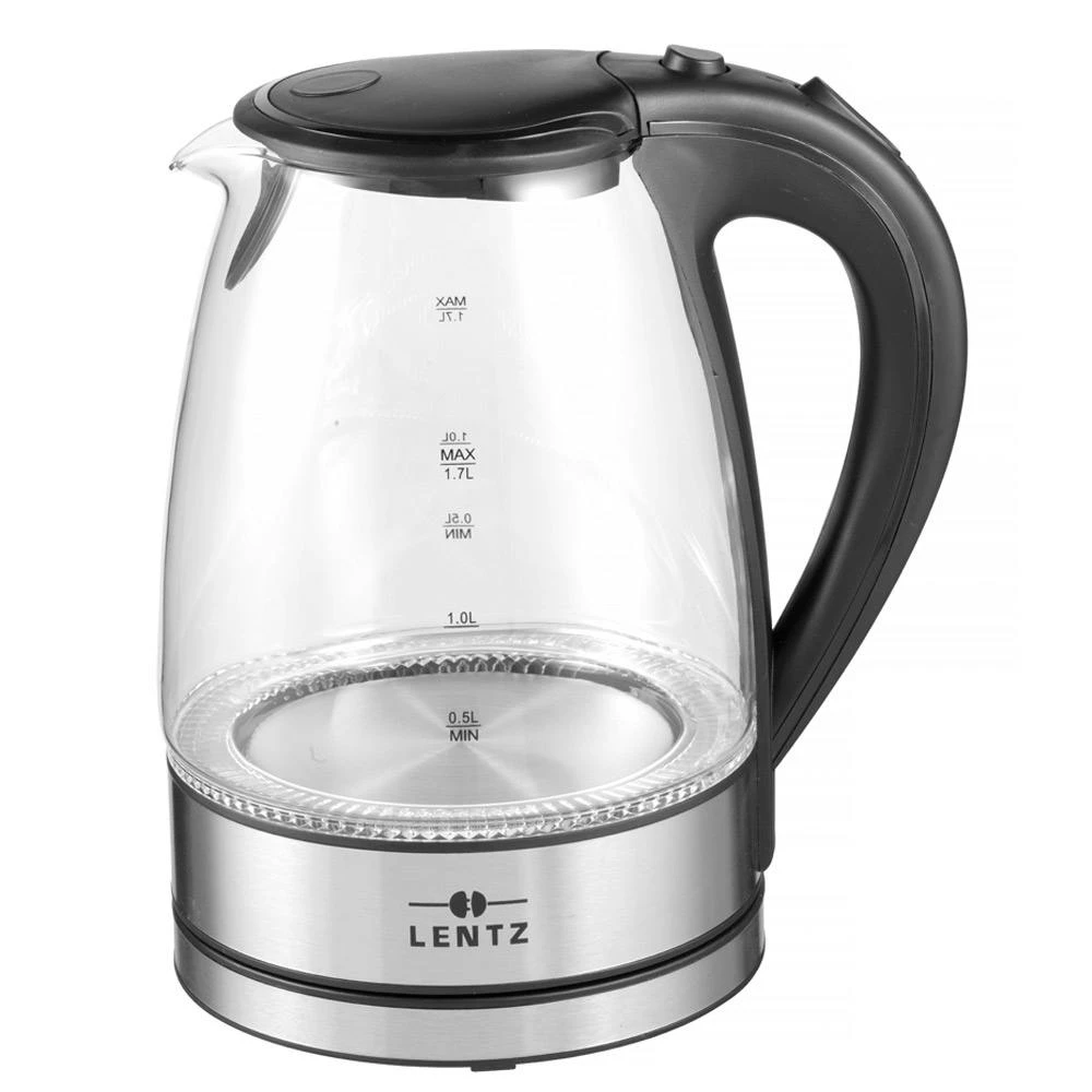 LENTZ Edelstahl Wasserkocher 1,8 Liter 1800W Teekocher In Silber,Schwarz 6 LENTZ Edelstahl Wasserkocher 1,8 Liter 1800W Teekocher In Silber,Schwarz – Bild 4